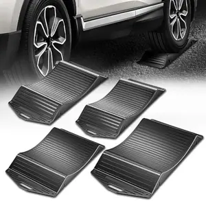 Tire Saver Ramps with Interlock Anti-Slip Pads Design, Car Tire Wheel Chock for Tire Prevention and Vehicle Storage, 80,000 Pounds Load Capacity, Easy to Carry, Pack of 4