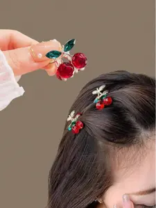 2pcs Cute Cherry Design Hair Claws, Super Cute Clips, Fashionable Hair Accessories for Women & Girls, Minimalist Headwear