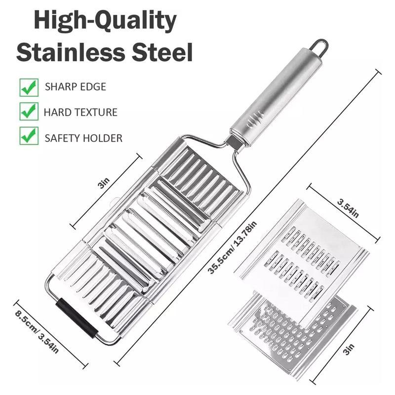 Stainless Steel 4-in-1 Multi-Slice Peeler Kitchen Utensil, 4 Adjustable Blades for Various Vegetables, Ideal Christmas & New Year Gift, Utensils