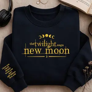 Twilight New Moon Embroidered Sweatshirt, Hoodie, Bookish Twilight Saga Crewneck