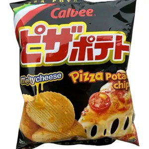 Calbee Melty Cheese Pizza Potato Chips - Savory Snack with Cheese Flavor