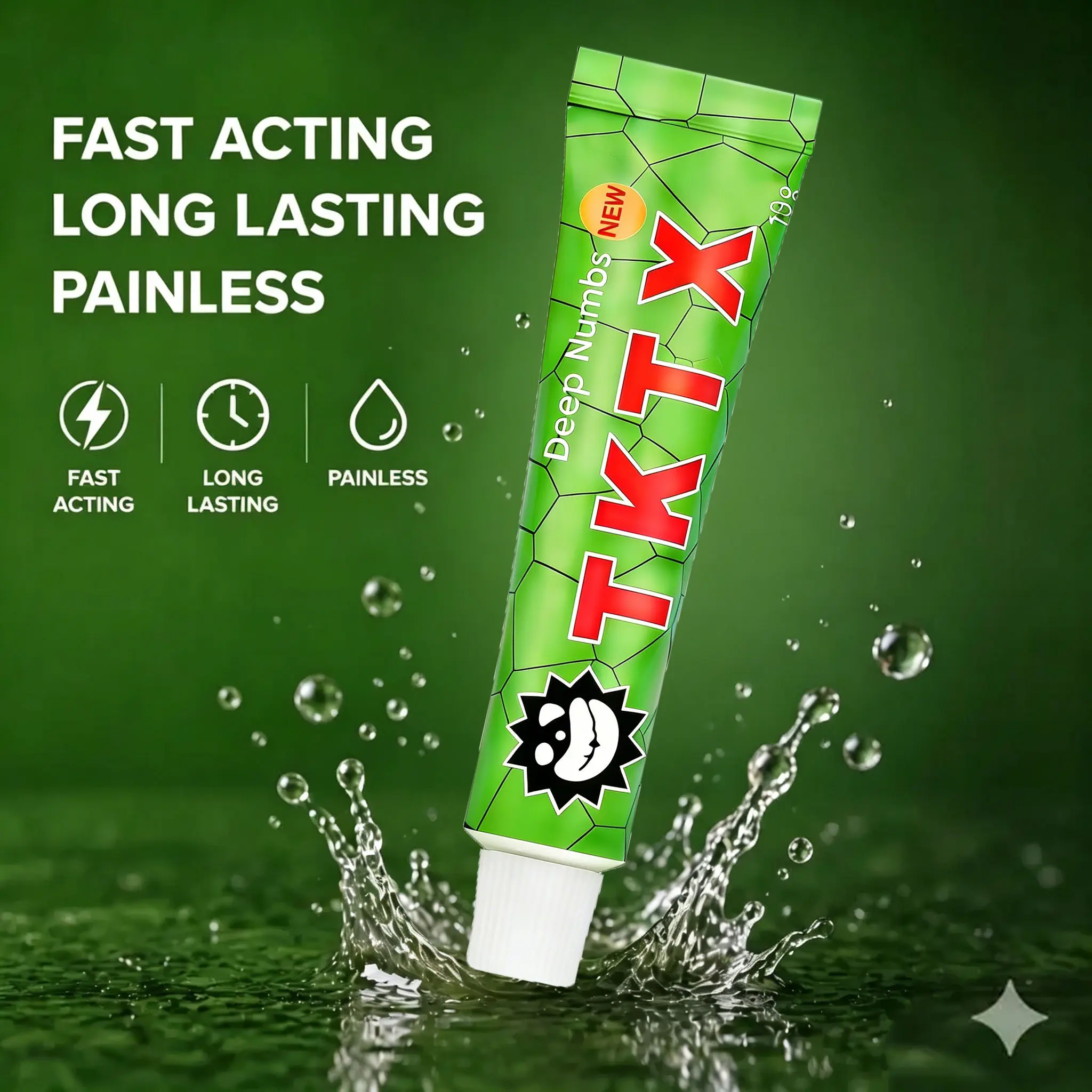 Tattoo Numbing Cream - Green 40% International - Pain Free Tattoos - Effective Numbing Formula for No-Distraction Tattoos