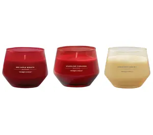 Yankee Candle Studio Candles with Essential Oils, Festive Favories Variety Pack, Red Apple Wreath, Sparkling Cinnamon, Christmas Cookie, 10 Ounce (Pack of 3)