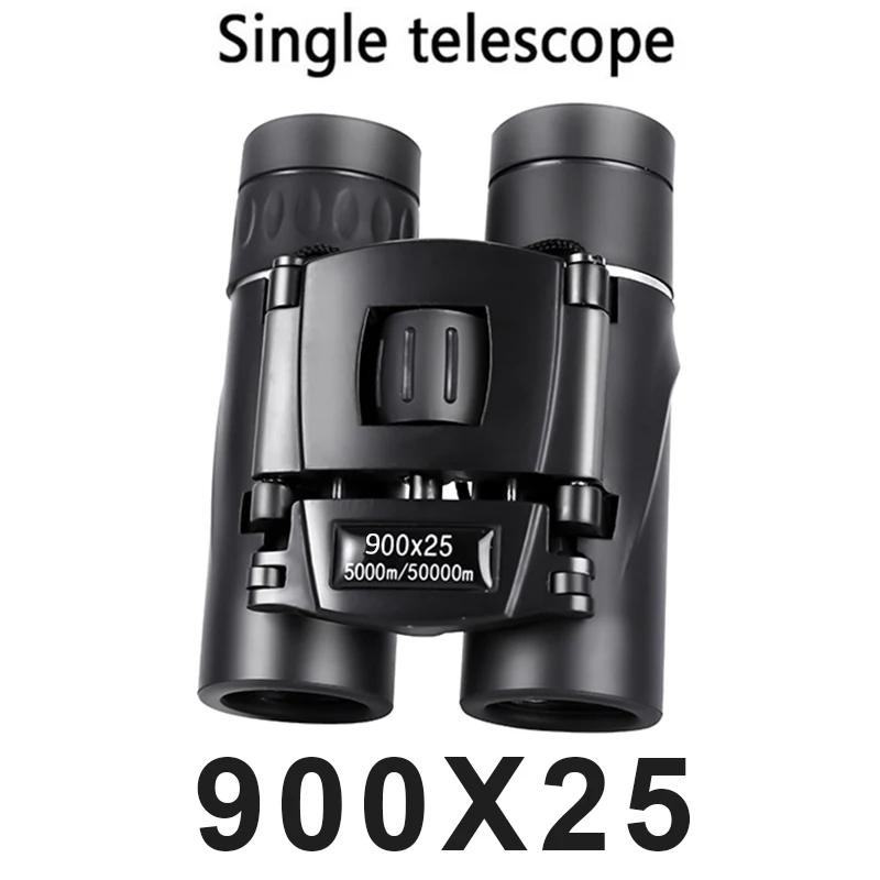 900x25 HD Zoom Binoculars, Powerful Long-Range BAK4 Telescope for Hunting and Camping, Low Light Folding Design