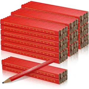 100 Pcs Octagonal Hard Black Carpenter Pencils for Woodworking Marking & Construction Plans