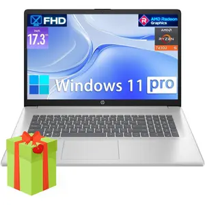 HP Flagship 17 Laptop Business Computer - AMD Ryzen 5 7430U(6-Core), 17.3" FHD IPS Anti-Glare Display, Wi-Fi 6, BT 5.4, Win 11 Pro, for Home & Work, w/Accessories, 8/16/32GB RAM, 512GB/1TB SSD