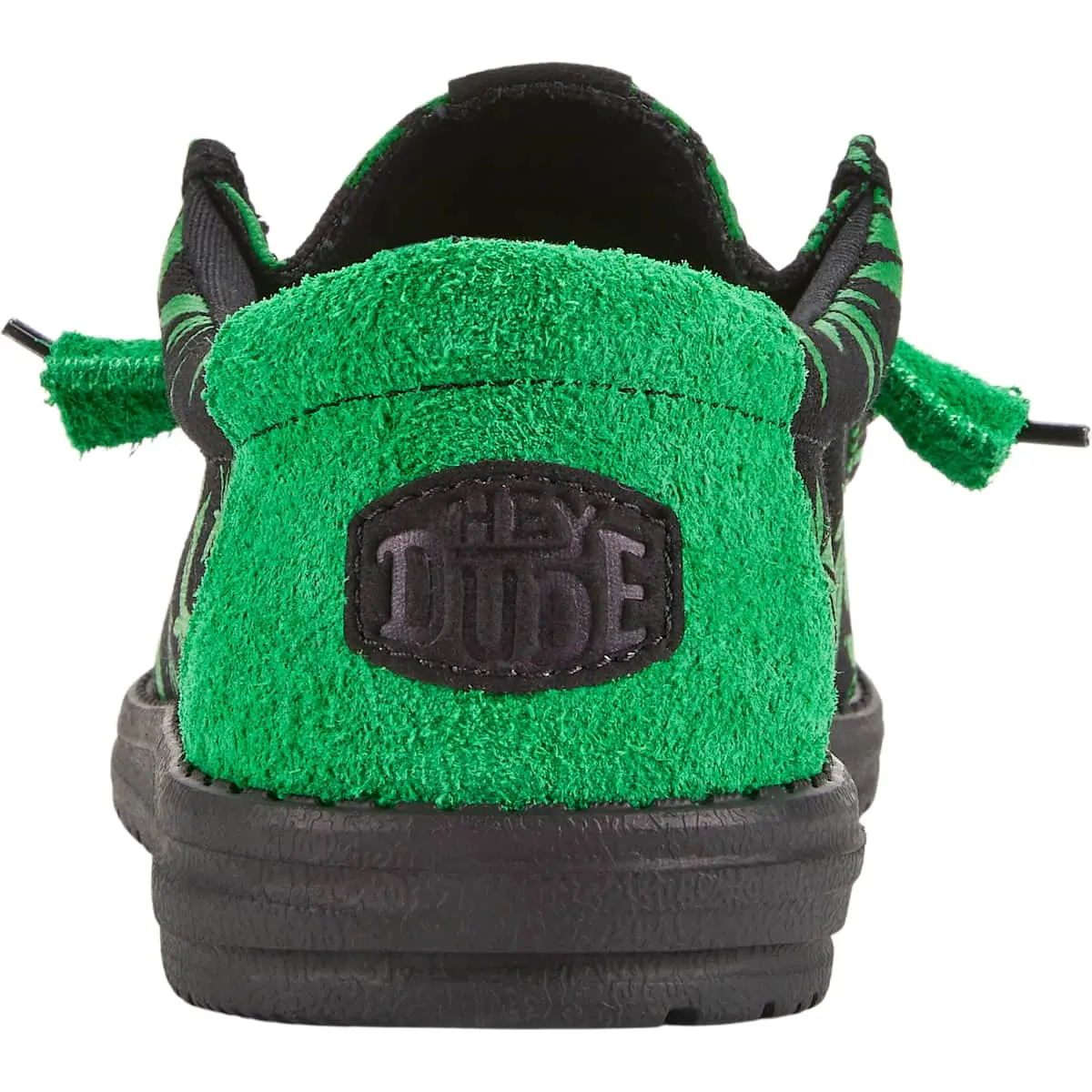 HEYDUDE Wally Dazed N\' Dude Black & Green Shoes Black Heydude Boys Wally Youth Minecraft Slip On Sneaker  main image 4