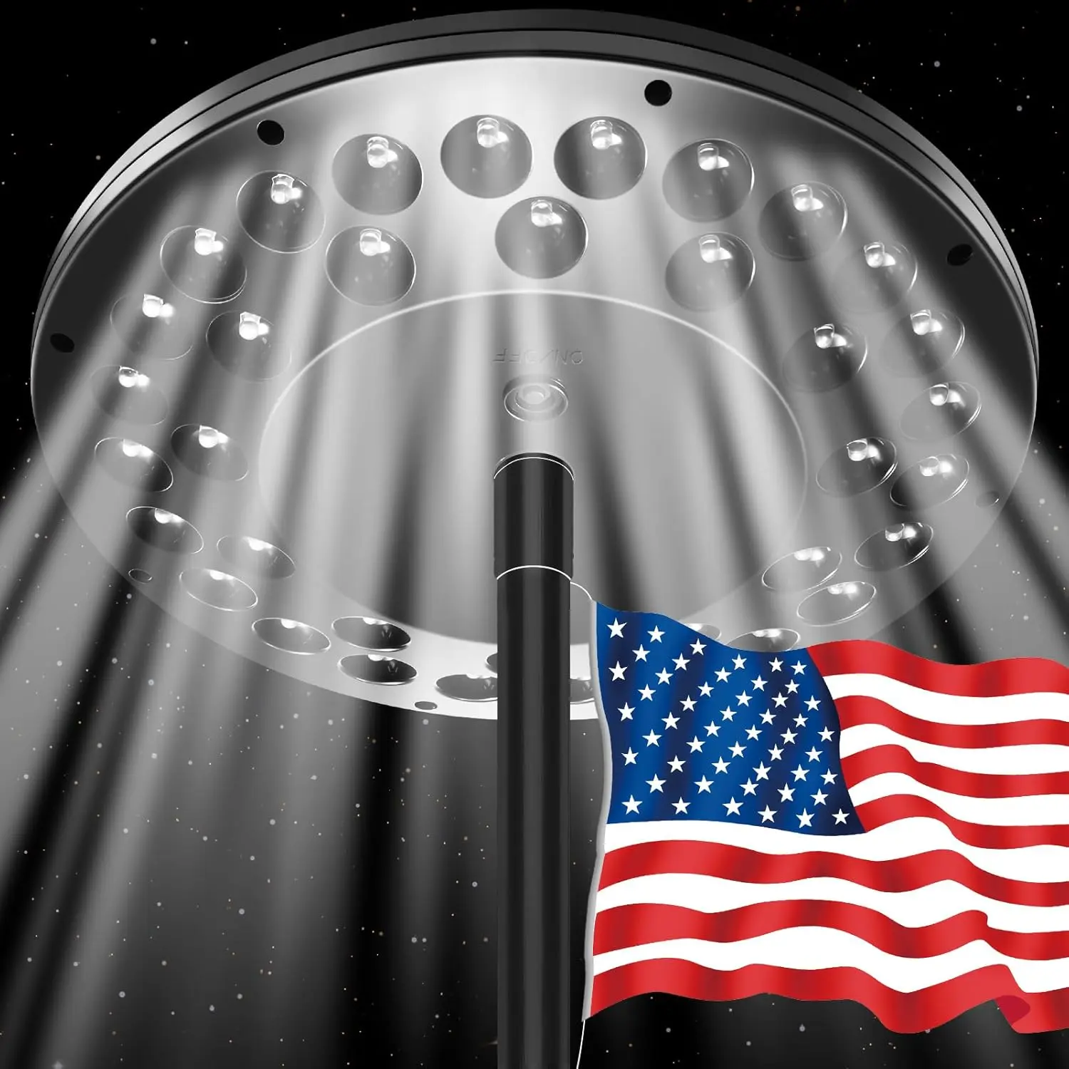 Happy Independence Day Flag Pole Light Solar Powered Outdoor | 2000 Lumens Ultra-Bright 36 LED | Dusk to Dawn 16+ Hours Long Lasting, 3 Brightness Levels, 100% Full Flag Coverage IP67 Waterproof
