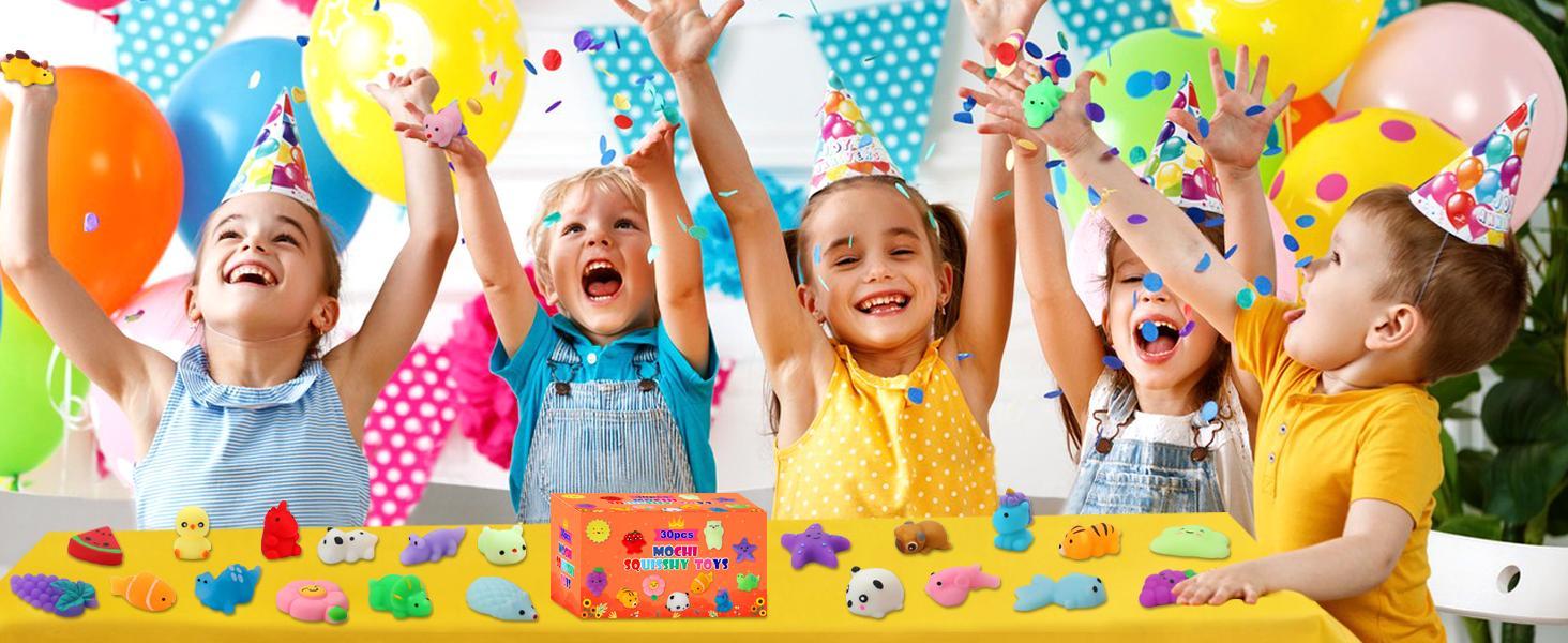 30 Pack Squishy Toys, Kawaii Squishies Party Favors for Kids 4-8 8-12 Treasure Box Toys for Classroom Birthday Xmas Gifts Goodie Bag Mini Animals Mochi Squishy Stress Relief Sensory Toys Random