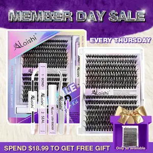 40D+50D Lash Kit – Natural Look, Long-Lasting & Beginner-Friendly Eyelashes with Bond & Seal, Remover Included, DIY Lash Extensions at Home for Daily, Party，WeeklyDeals