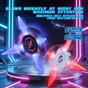 1 handheld four blade bearing flywheel rotating sword, laser sword, Usb rechargeable lightsaber, 8 light effects, LED light, Type-C charging, for role-playing and science fiction enthusiasts, ideal gift for adults, children, and holidays