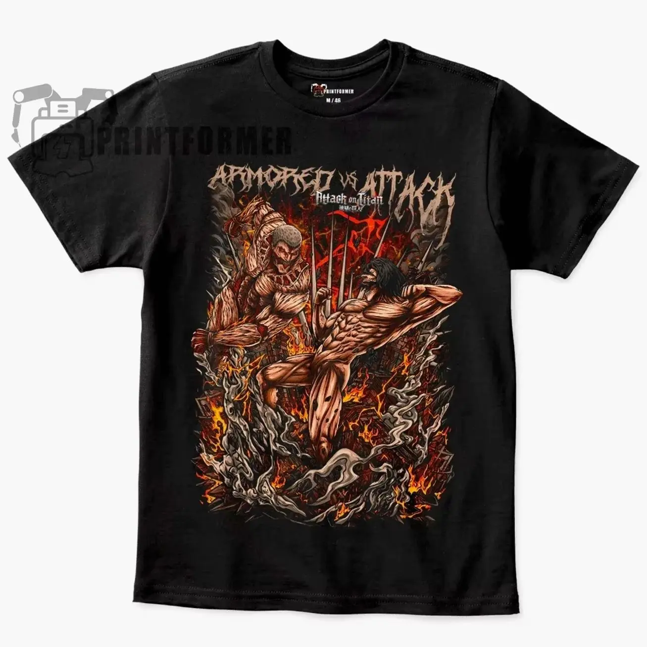 Attack On Titan Eren And Mikasa T-Shirt Girl Horror Anime AOT Shirt All Size 100 Cotton VRL