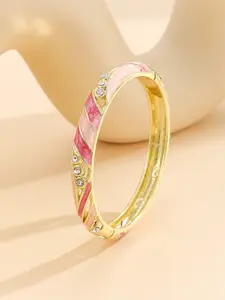Elegant Women's Enamel Cloisonné Bracelet, Spiral Pattern Rhinestone Design, Casual Fashion Jewelry Gift