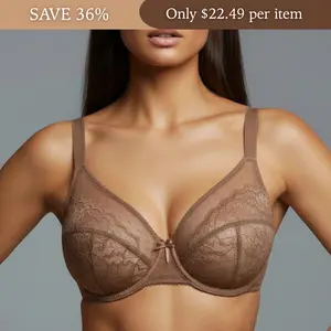 HSIA Enchante Full Coverage Floral Lace Unlined Plus Size Mesh Cup Comfort Non-padded Underwire Minimizer Bra SpringStatements