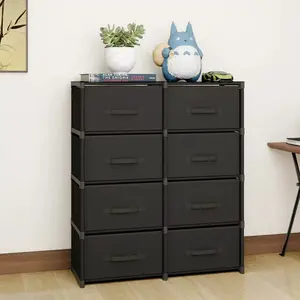 Modern Standing Storage Cabinet with 3-9 Drawers, Durable Iron Frame and Fabric Drawers, Bedroom or Living Room Furniture