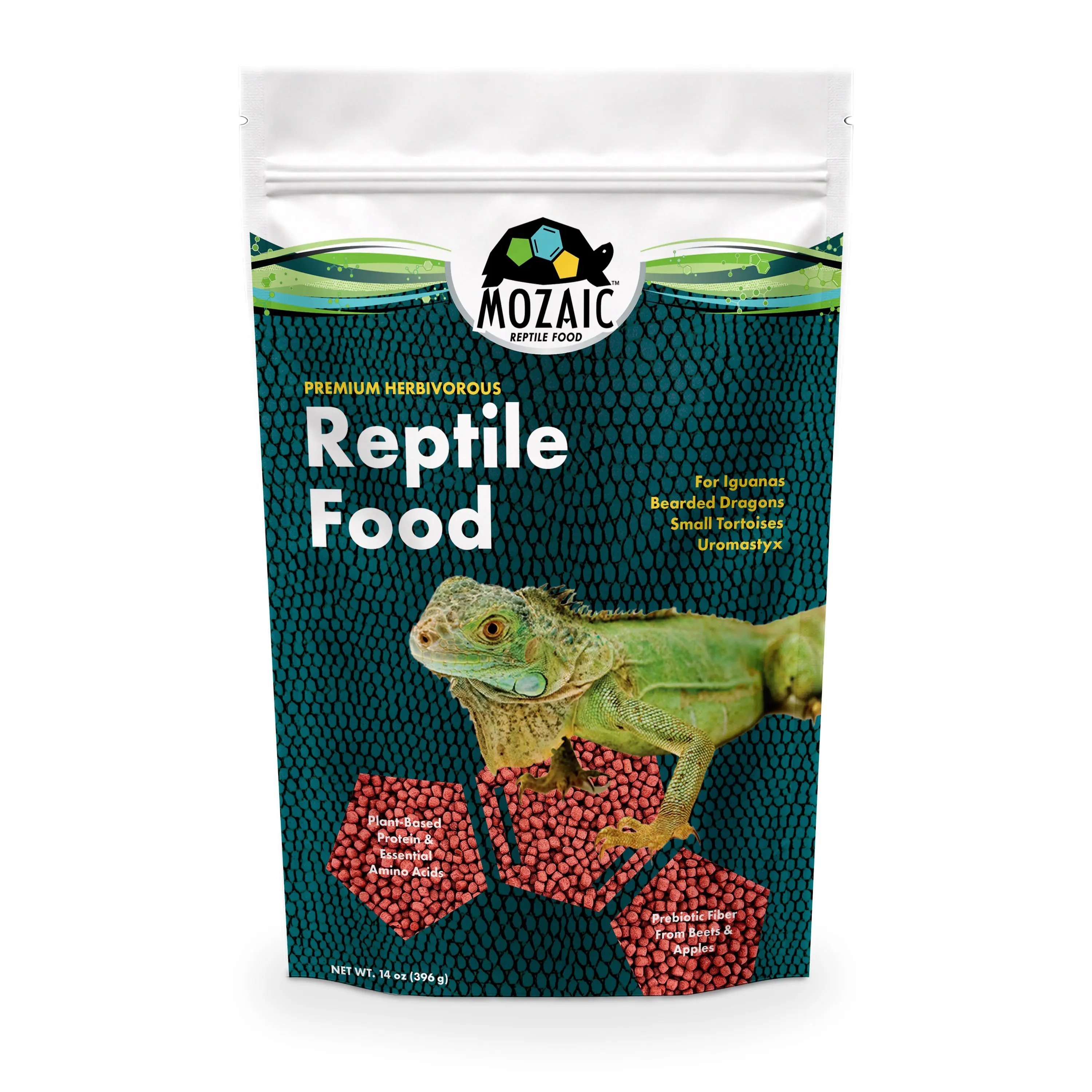 Mozaic Herbivorous Reptile Food - Premium Small Pellet - 14 oz Bag