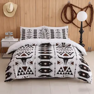 3-Piece High-Definition Print Cow Head Down Comforter Cover Set, Soft Polyester Fiber Bedding for Bedroom & Guest Room Decor, Decorative Bedding Set