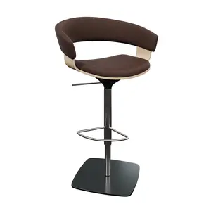 20 pcs. Modern Minimalist Style Bar Stool With Bent Wooden Base and Leather Back Comfortable Bar Counter Furniture For Restaurant Coffee Shop YJBM022