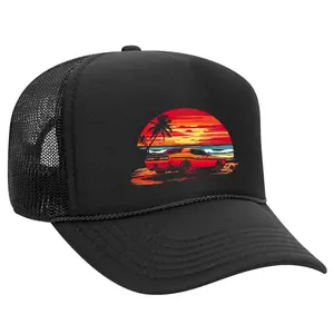 Black Threadz Dodge Challenger Black Trucker Snapback Hat - Fashion Accessory for Stylish Enthusiasts