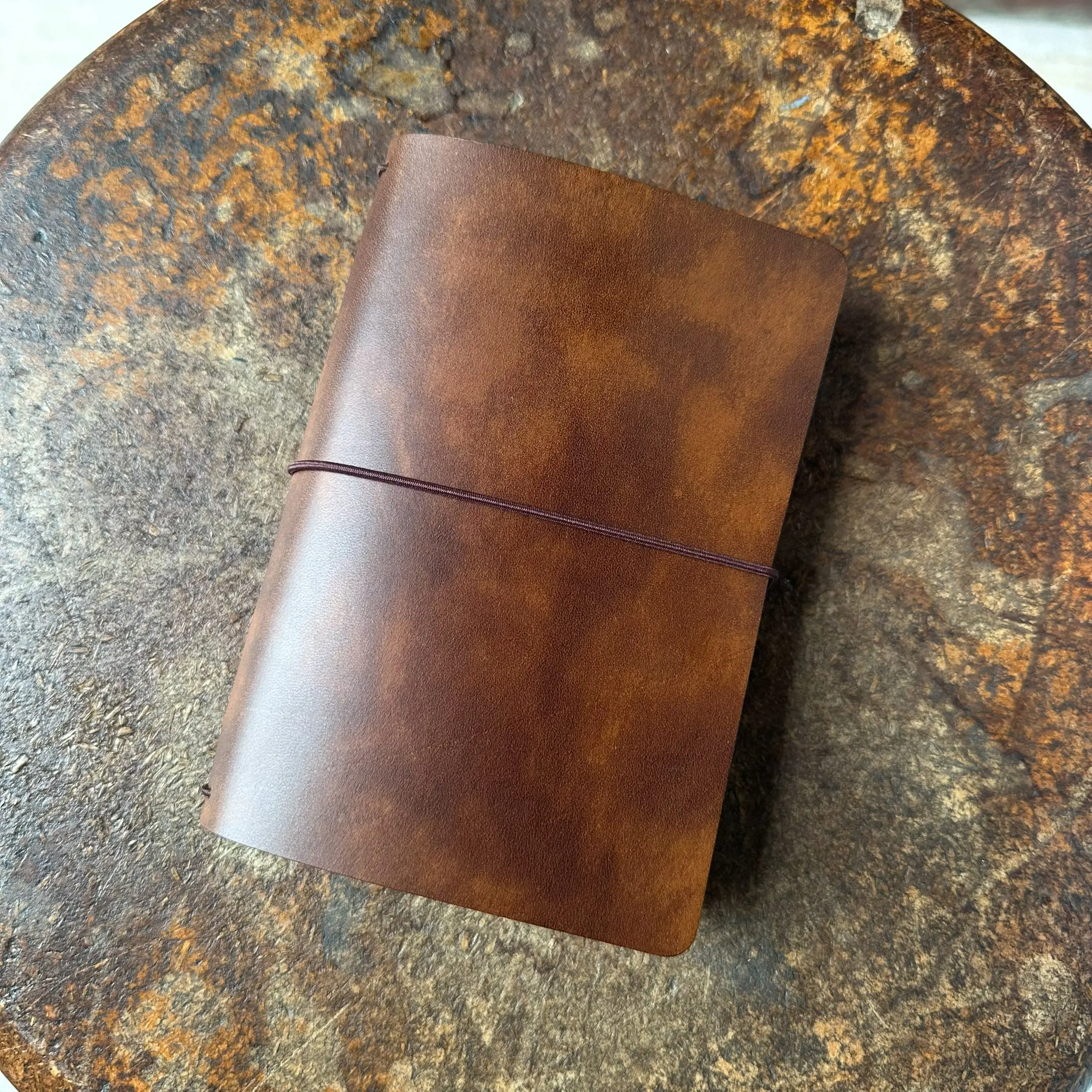 Leather Pocket Journal Kit - Refillable Travel Notebook - Ember