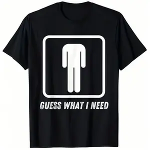 Men's Retro "Guess What I Need" Graphic Crew Neck T-Shirt - Short Sleeve  Golf Gift T-Shirt For Men and Women