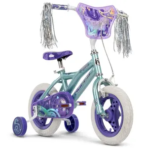Huffy 22915 Whimsy 12-Inch Mini Girls' Bike - Removable Training Wheels - Beginner-Friendly - Blue, Mini Bikes