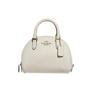COACH Sydney 21 Small Leather Crossgrain Shell Handbag for Women in Chalk White