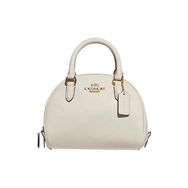 COACH Sydney 21 Crossgrain Leather Shell Handbag for Women in Chalk White