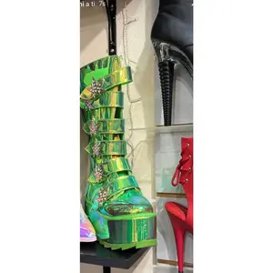Karma Green Leaf Holographic boots