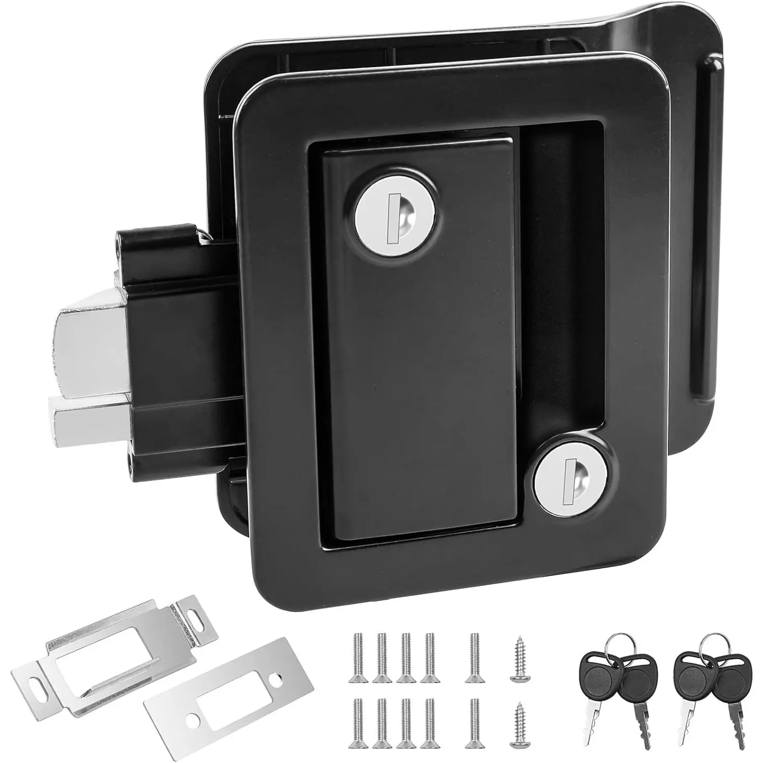 RV Entry Door Lock Replacement - Upgrade Door Latch Handle With Paddle Deadbolt for Outside, Camper Trailer Lock for Cargo Horse,  Zinc Alloy Locks for Travel