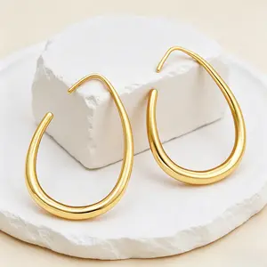 GGIRL Teardrop-shaped hoop earrings - 3.5cm classic dangling style - teardrop silhouette - exquisite craftsmanship and versatile design - simple retro style, suitable for daily wear, workplace commuting, dating and gift-giving