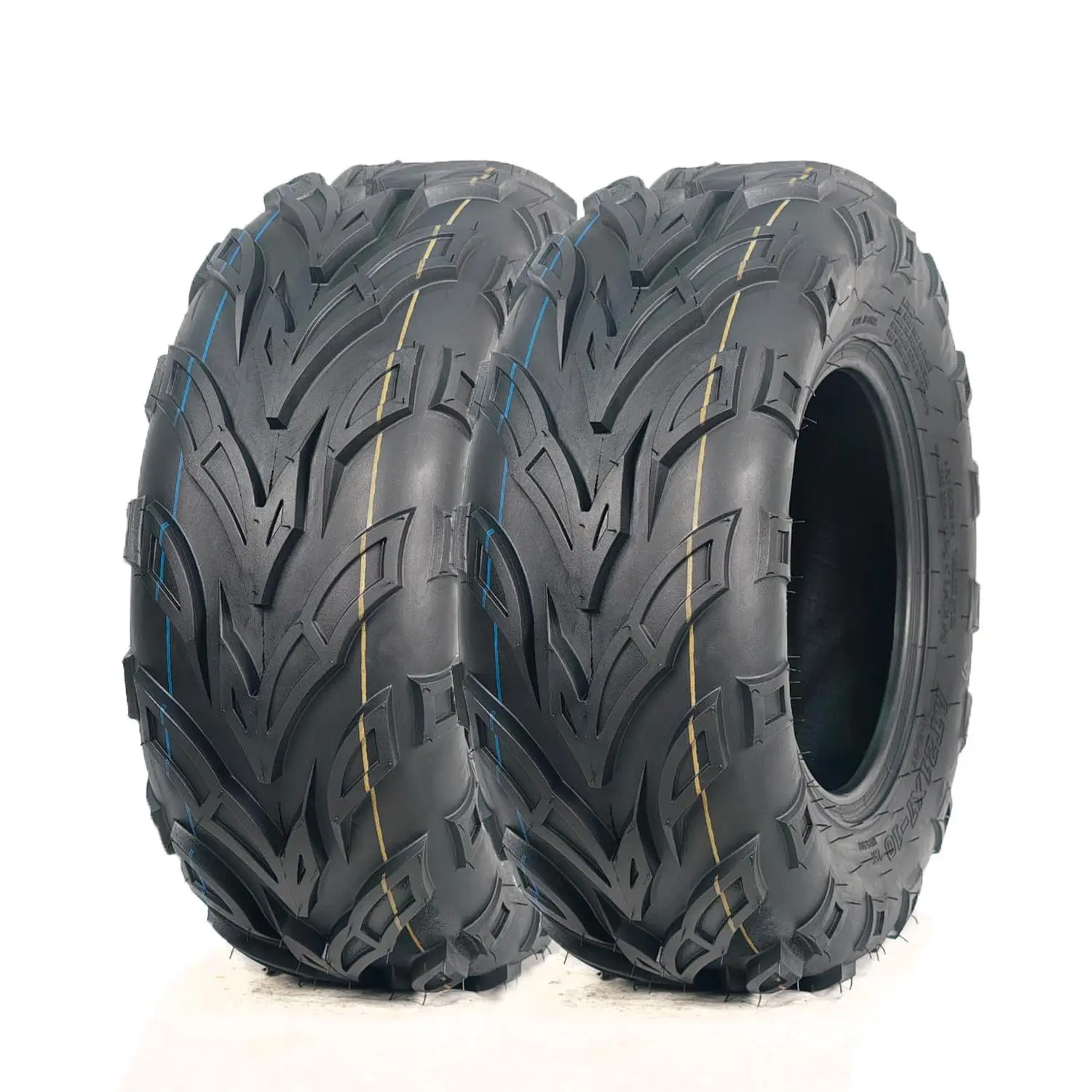 Heavy-Duty Deep Step ATV Front Tires Set of 2 - Tubeless, Rugged 4-Ply All Terrain Off-Road Quad/UTV Tires, Aggressive Lugs, Reinforced Sidewall for Trail & Mud, Multi-Size Fits 10x5.5" Rims, Max Load 330 lbs, Superior Load Capacity