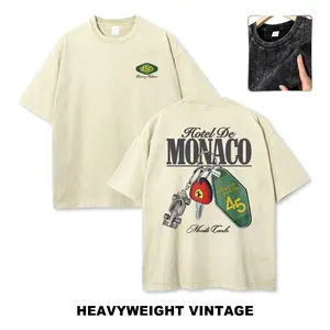 Hotel De Monaco Racing Poster Vintage Washed Tee 90s Men's Graphic Tee t Shirts Funny Graphic Tee Good Graphic Tees Graphic Tees Streetwear Outfits Men Vacation Outfits Oversized Tshirt Men