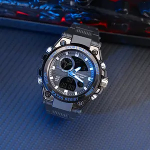 Men's large-dial, multi-function, dual-display analog-digital watch—suitable for adults and teenagers (including middle school students).