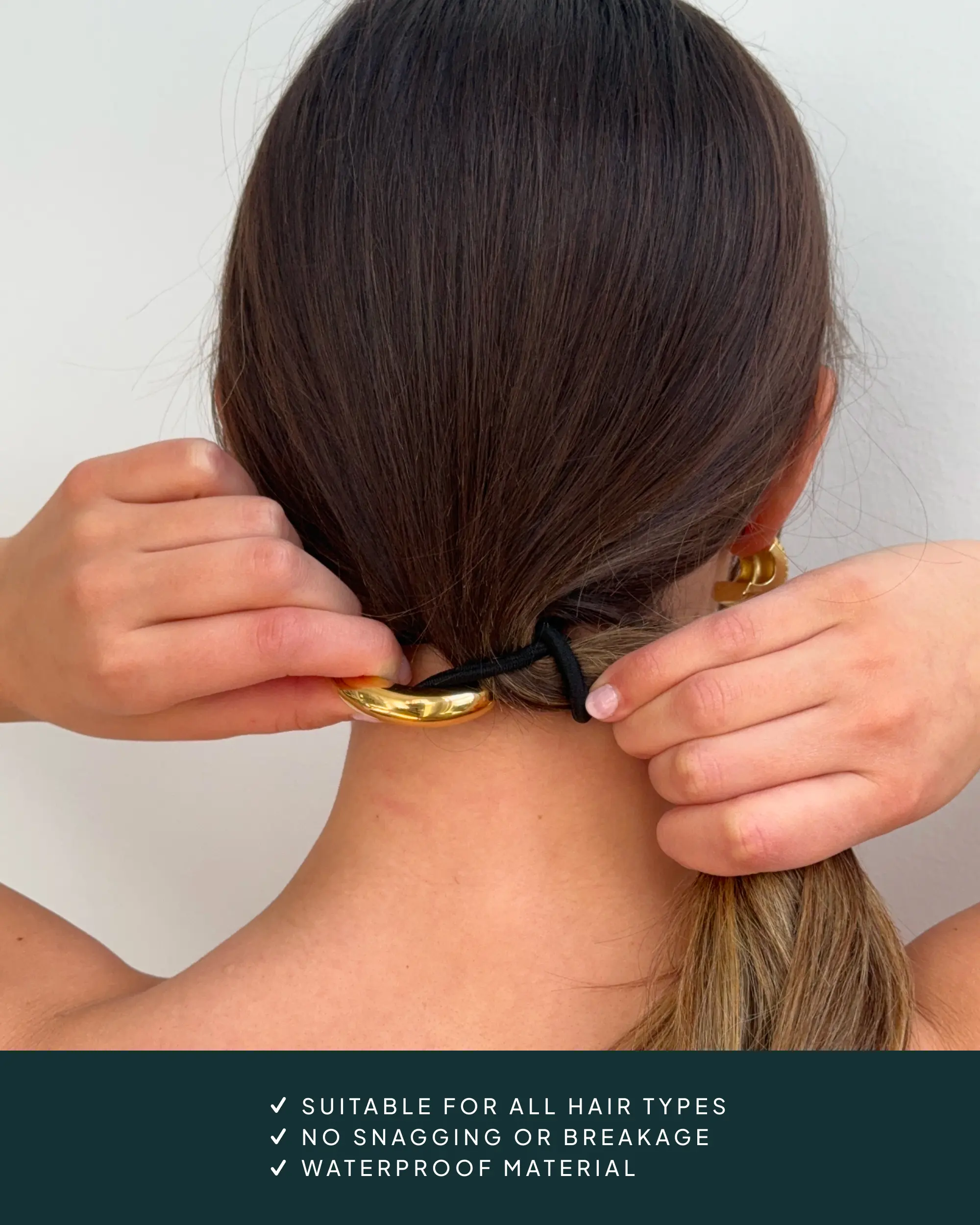 PAVOI Waterproof Chunky Metal Hair Band Ponytail Holders for Women - 14K Gold Plated Stainless Steel Statement Cuff Fashion Accessories - Stretchy Gold Hair Ties PAVOI Waterproof Chunky Metal Hair Band Ponytail Holders for Women - 14K Gold Plated Stainless Steel Statement Cuff Fashion Accessories - Stretchy Gold Hair Ties