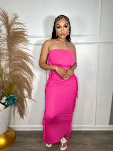 Toya Fringe Dress (Fushia)