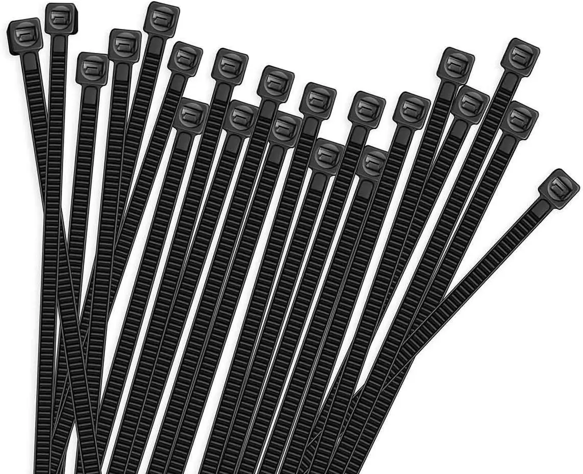 100 count  Zip Ties Heavy Duty 8 Inch,  Plastic Wire Ties with 50 Pounds Tensile Strength, Self-Locking Black Nylon Tie Wraps for Indoor and Outdoor