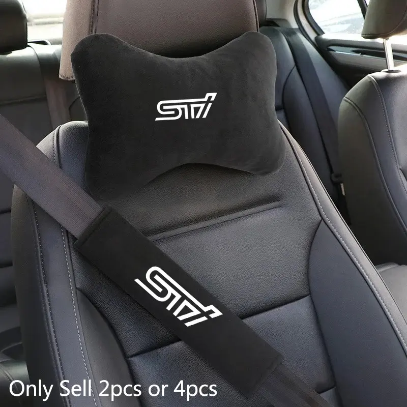 Car Seat Headrest Rest Neck Pillow Cushion Seat Belt Shoulder Pad For Subaru Ascent STI XV Forester BRZ WRX 2006 Legacy Impreza Auto Interior Accessories Automotive
