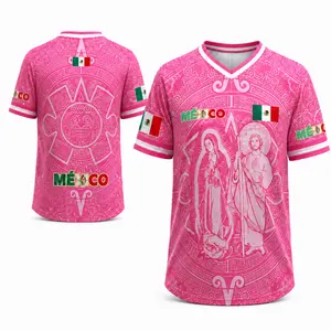 Light Pink Virgencita & San Juditas Mexico Soccer Jersey for Men, 2026 Soccer Fan Shirt, Casual Sports Mexican Culture Style Jersey