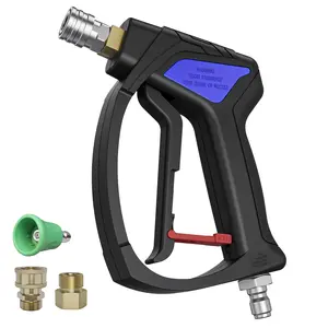 NIFUAL hort Pressure Washer Gun - Small Power Washer Handle with 3/8" Smooth Swivel,1/4" Quick Connector Coupler,Fully Compatible with Car Wash Foam Cannon, M22-14mm/M22-15mm Hoses