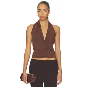 EAVES Thea Top in Chocolate Brown