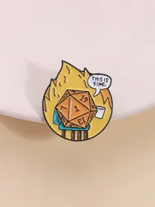 Cartoon Dice Design Brooch, Cute Letter Pattern Enamel Pin Suitable for Backpacks, Clothes, Hats, Trendy All-match & Exquisite Brooch for Birthday Gift, Hat Pins, Alloy Brooch Pin
