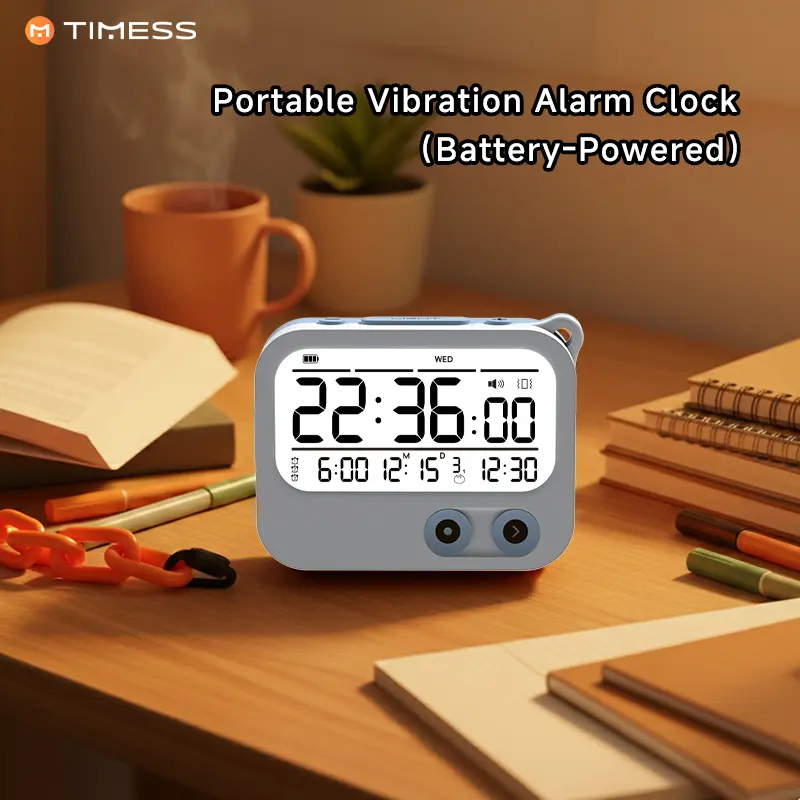 TIMESS Portable Vibrating Alarm Clock, Mini Creative Gift, Desktop Ornament / Backpack Charm, Multi-Functional Timer, Battery Powered, Unique Design Decoration, Suitable for Studying, Baking, Sports and Various Scenarios summerwins
