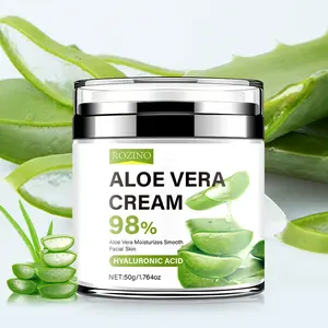 ROZINO Aloe Vera Cream 98% Hyaluronic Acid Anti Wrinkle Face Moisturizer for Dry Skin Acne Scars Soft Moisturizing Delicate Skin Care 50g Soothing Moisture Hydrate Hydrating
