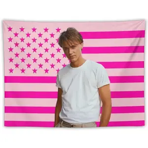 Art Tapestry New Conrad Fisher Flag Christopher Briney Merch Dorm Room Essentials Pink American Flag Celebrity Aesthetic Hanging Wall Tapestry Art For Bedroom Livingroom Banner Funny Unique Gift Tapestries bedroom decor summerwins