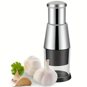 Manual Press Chopper Stainless Steel Garlic PressMini Vegetable Cutter Dishwasher Safe Multifunctional Kitchen (1 pcs) Fruit Utensils Mini Electric Vegetable Chopper cable woodchoppers kitchen gadgets