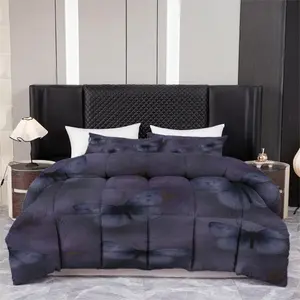 3pcs (1 comforter + 2 pillowcases) Polyester Microfiber Butterfly Comforter Set, Dark Purple All-Season Soft Warm Hypoallergenic, Wrinkle & Fade Resistant Easy-Care, Reversible Bedding, Queen King Full Size for Bedroom Guest Room Dorm