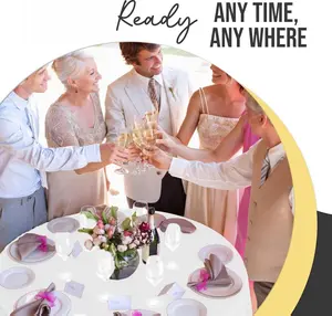 Party Solids White Round Tablecloths Plastic Table Cloth Disposable 48 Pack 84" Inch Round Table Cloth Disposable White Tablecloths Plastic Tablecloth Indoor/Outdoor Tablecloth Party Supplies