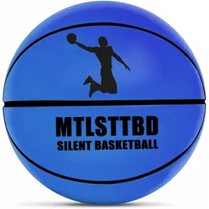 Size 7 (29.5") 2026 New Upgrade Silent Basketball, Grooved Airless Foam Technology for Quiet Dribbling and Indoor Training