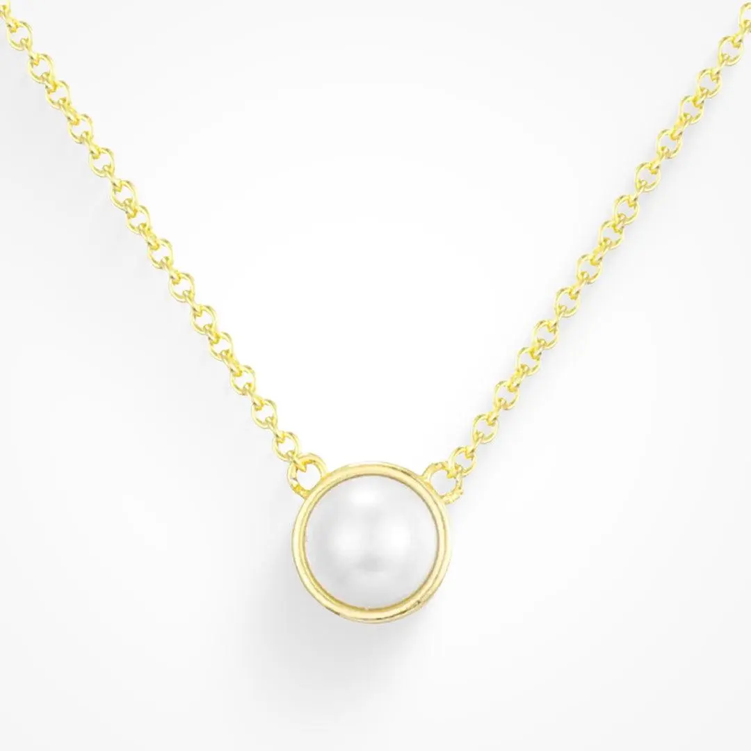 EVRY JEWELS Gold or Silver Plated Women's Hypoallergenic Lucky Pearl Necklace